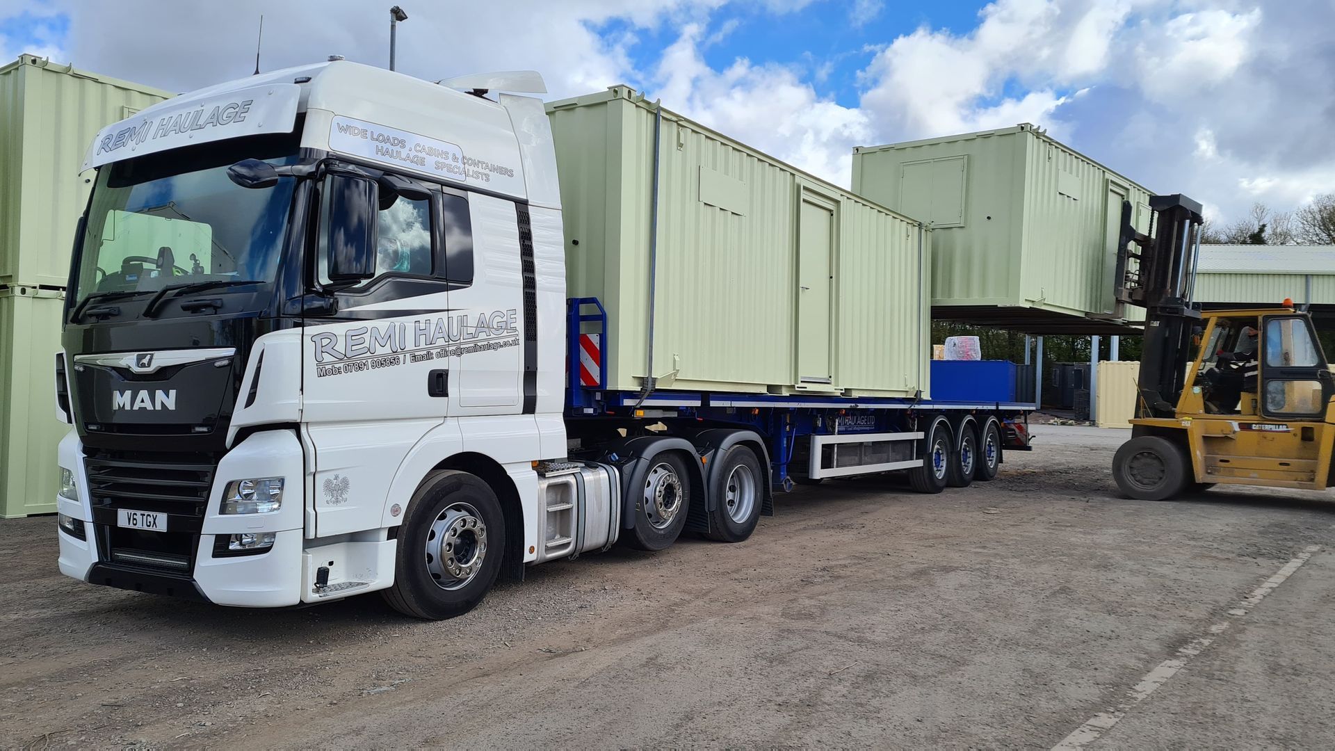 Modular units being loaded